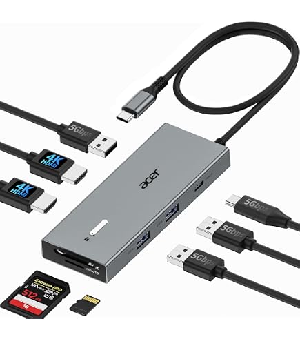 Amazon.com: USB-C 9-in-1 Dual Display Docking Station with HDMI